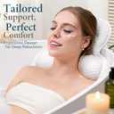 Bath Pillows for Tub, Comfortable Bathtub Cushion for Head and Neck with Soft 3D Mesh Fabric and 54 Non-Slip Suction Cups, Relaxing Tub and Shower Accessories Spa Gift White Standard
