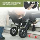 Ultra Lightweight Foldable Adults Wheelchair for Airplane Travel | 21.8 lbs Portable Transport Chair with Attendant Hand Brakes,Flip-Up Armrests, Dual Shock Absorption