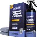 Ceramic Coating For Cars (16 oz.) - Hydrophobic Ceramic Car Wax Spray With Added UV PROTECTION - LONG LASTING Shiny Car Stuff - Spray Wax For Cars With 2 Micro Fiber Towels, Waterless Wash