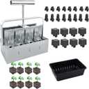 Soil Blocker with A Seedling Tray 8 Cell 2 Inch Soil Block Maker Handheld Block Maker with 3 Sizes Seed Pins Garden Blocking Tools for Seedings, Cuttings, Greenhouses (EXP 02/04/26)