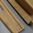 Peohud 4 Pack Bamboo Serving Trays with Handles, Rectangular Kitchen Food Tray for Eating, Dinner Trays for Eating on Couch, Wood Serving Platter for Breakfast, Tea, Bar, Restaurant, Party or Bed