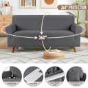 Ruaozz Stretch Sofa Cover 1 Piece Couch Covers for 3 Cushion Couch Non Slip Sofa Slipcover Washable Soft Jacquard Furniture Protector with 2 pcs Throw Pillow Covers (3 Seater, Dark Gray)