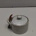 Honeydak Speckled Ceramic Salt Cellar with Lid and Wooden Spoon, Rustic Farmhouse Salt Pepper Cellar Holder for Valentines Day,Housewarming Gift, Heavyweight Spices Jar(Light Gray,1 Set)