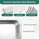 Stainless Steel BBQ Grilling Prep and Serve Tray Set, Food Preparation Container with Lid, Cutting Board, Wire Rack and Marinade Pan for Outdoor Cooking,Grill Gifts for Grill Lovers