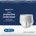Amazon Basics Unisex Protective Underwear, Overnight Absorbency, Extra Large, 12 Count