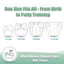 wegreeco Cloth Diapers 6 Pack with 6 Inserts & 1 Wet Bag, Washable Cloth Diapers for Babies, One Size Adjustable Reusable (Warm Colour)