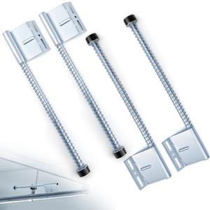 Blulu 2 Pairs 27 Inch Garage Door Plunger Bumper Spring Sets, Galvanize Carbon Steel Replacement Plunger Bumper Push Rod Buffer Spring, Left and Right Garage Door Opener Parts Hardware Tool, Silver