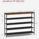 VASAGLE Shoe Rack, 5-Tier Shoe Storage Organizer for Entryway and Closet, Holds 20-24 Pairs of Shoes, 4 Fabric Shelves, Steel Frame, Industrial, Rustic Brown and Black ULBS136B01