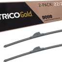 TRICO Gold 22" + 22" Premium Automotive Replacement Windshield Wiper Blades (Set of 2), Passenger and Driver Side All-Weather Beam Wiper Blades for Select Vehicle Models (22" + 22" Pair Pack)