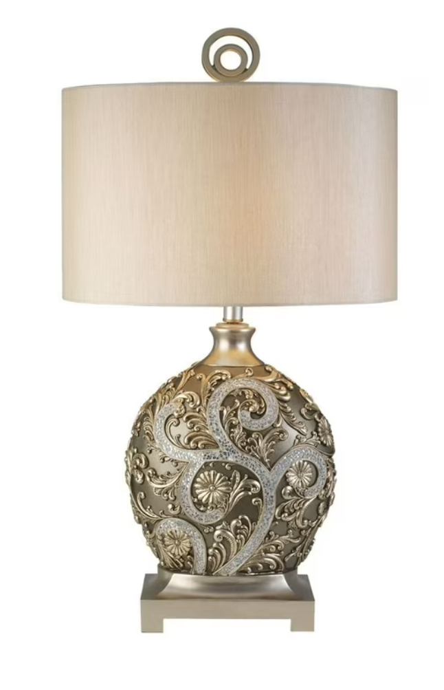 OK Lighting Silver Vine Table Lamp