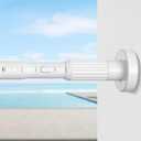 Tension Curtain Rod 41-126" Heavy Duty No Drilling Adjustable White, 1.26"