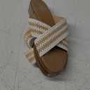 XOXO Women's Melly Flat Sandal (9, Off-white)