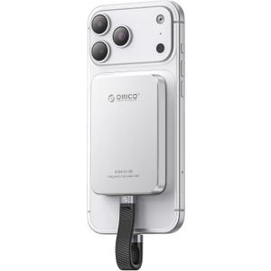 ORICO 480GB Magnetic External SSD, Aluminum Alloy, Up to 460MB/s, External Solid State Drive, Expand Storage for iPhone 17 Pro Max, Compatible w/MagSafe, USB-C Smartphones - K5MINI Silver