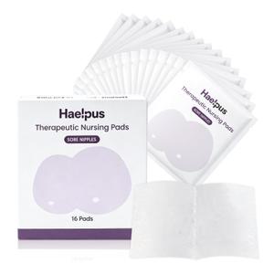 Hydrogel Nipple Pads for Sore & Cracked Nipples, Pain Relief in Minutes, Scab-Free Healing in Days, Natural Lanolin-Free Hydrogel Soothing Pads for Breastfeeding, Breastfeeding Essentials, 16 Count