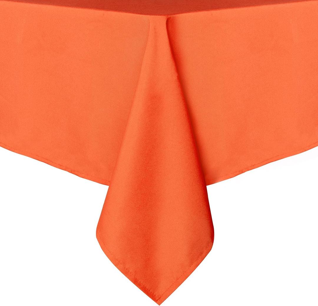 Sancua Rectangle Tablecloth - 60 x 120 Inch - Stain and Wrinkle Resistant Washable Polyester Table Cloth, Decorative Fabric Table Cover for Dining Tables, Buffet Parties and Camping, Orange