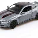 1/36 Scale 2023 BMW M4 Diecast Model Cars, Pull Back Vehicles BMW M4 CSL Toy Cars, Cars Gifts for Boys Girls(Silver)