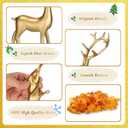 Thyle 4 Pcs Christmas Reindeer Decor Small Resin Standing Sitting Deer Figurine Mini Reindeer Christmas Table Decoration for Home Indoor Xmas Holiday Small Statue Rustic Table Decor(Gold)