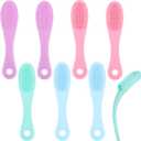 Classicseali 8PCS Silicone Pore Scrubber for Face, Soft Face Scrubber Silicone, Gentle Manual Noses Cleaning Brushes, for Sensitive Skin, Blackhead Removal, Exfoliation, Massage, Cleansing, 4 Colors