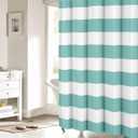 Aqua Stripe Shower Curtain for Bathroom, Waterprrof Polyester Fabric Shower Curtains Teal Blue Decorative Curtains for Bathroom Curtain Sets with Hooks Extra Long, 6F×6F