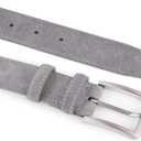Men's Belt Casual Genuine Leather Suede Belts for Men 1 3/8" Wide Elegant Golf Dress Belt (Gray)