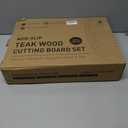 4 Pack Teak Wood Cutting Board Set for Kitchen Heavy Duty Non Toxic Non Slip Solid Thick Wood Haus Chopping Board Extra Large Big Small Meat Best Essential House Warming Hostess Host Gift (Multi-Size Set | 4 Pack with Holder)