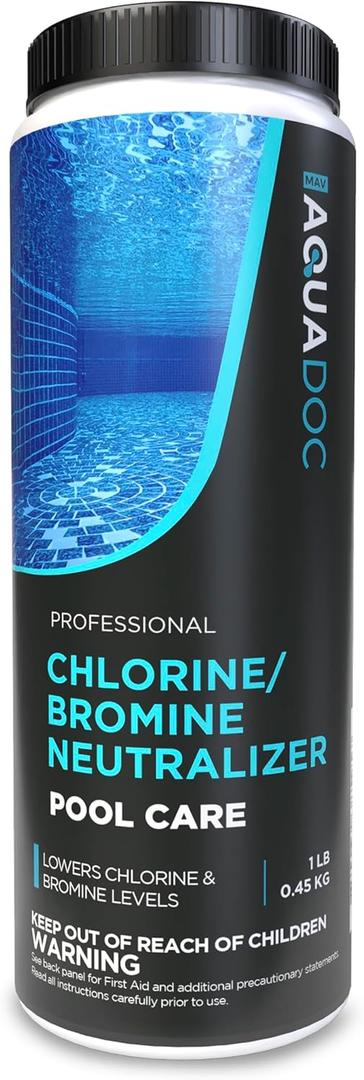 AquaDoc Bromine & Chlorine Neutralizer for Pool & Hot Tub - 1lb - Sodium Thiosulfate Formula to Reduce Chlorine & Bromine Levels - Made in The USA