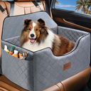 Persure Dog Car Seat,Dog Booster Seats Medium Large Sized Washable Pet Travel with Thick Cushion Travel Dogs Bed for Under 55 lbs or 2 Small Dogs,Safely and Securely (Grey, Rear seat)
