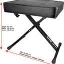RockJam Premium Adjustable Padded Keyboard Bench or Piano Stool with Lessons.