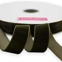 Nylon Velvet Ribbon Single Faced,1 Inch X 25Yards Spool (Moss Green)