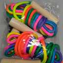 16 FT Long Jump Rope for Kids, 2 Pack Adjustable Double Dutch Skipping Rope with Wooden Handle, Multiplayer Rainbow Jumping Rope for Outdoor Fun, School Sport, Party Game