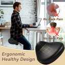 Saddle Stool Heavy Duty 400lbs - Ergonomic Thick Saddle Seat Cushion, Easy Height Adjustable, Healthy Posture No Pain, Smooth Rolling No Creaky Noises, Rolling Saddle Stool Chair with Wheels (Black1), 16.5 inches x 19 inches x 19 inches
