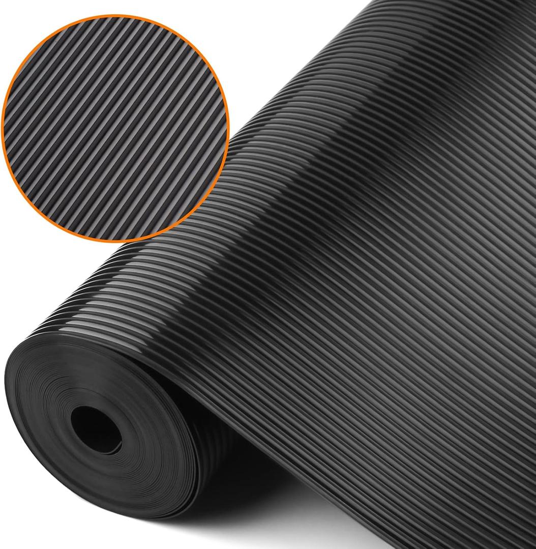Shelf Liners for Kitchen Cabinets Non Adhesive Drawer Liner EVA Material Cupboard Mat Refrigerator Mats Washable Fridge Liner for Cabinet, Storage and Desks 23.6 x 393.7 Inches Black