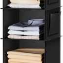 YOUDENOVA Hanging Closet Organizers and Storage, 6-Shelf Hanging Closet Shelves, Black