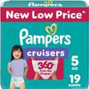 Pampers Diapers - Cruisers 360 - Size 5, 19 Count, Babyproof up to 100% Leakproof Pull-On Diaper