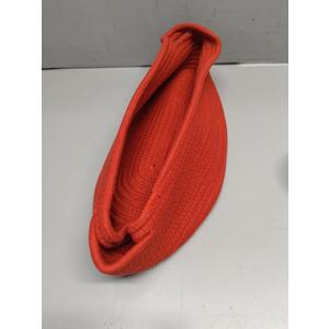 Woven Basket,Small Rope Storage Bin with Handles & Ribbon Bag, Organizer for Shelves Closets,Gift Basket Empty for Birthday,Books,Dog Toys, Red