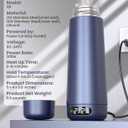 Travel Kettle, Dual Voltage Portable Electric Kettle 110V-220V-240V Smart Small Water Boiler 370ML for Tea & Coffee, 316 Stainless Steel, 6 Temperature Control and LCD Display, for Global Use
