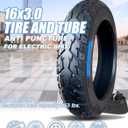 16x3.0 76-305 Ebike Tire and Tube Set 8-Level Design, 16 X 3.0 Antipuncture Snow Tyre for E-Bike with Bent Valve Inner Tube Compatible with E-Bikes Dirtbike Trike Unicycle and Folding Bike