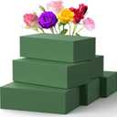 Upgraded 6 Pack Floral Flower Foam Blocks, Green Plant Foam for Flower Arrangements, Wet & Dry Florist Foam Styrofoam for Fresh and Artificial Flowers (5.5"L X 3.1"W X 1.6"H)