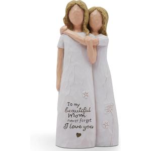 AcowSpt Mom Birthday Gifts from Daughter, Birthday Gift for Mom from Daughter, Valentines Day Gifts for Moms, Sculpted Hand-Painted Figurine (White)