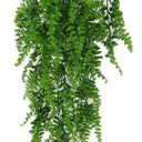 2 Pcs Artificial Plants Fake Fern for Outdoors Ferns Hanging Plants Fake Ivy Vine Plant Decor Plastic Greenery for Wall Indoor Outdoor Hanging Baskets Wedding Garland Decor 33.46"