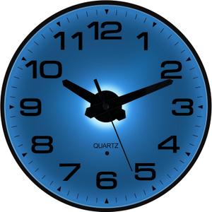 Night Light Wall Clocks Battery Operated, 8 Inch Silent Wall Clock for Bedroom Night Glow, Sound Control Luminous Wall Clocks for Living Room Decor, LED Wall Clock Modern for Kitchen Office