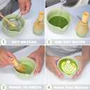 Matcha Whisk Set, Ceramic Matcha Bowl with Spout, Bamboo Whisk, Chasen Holder, Sifter, Traditional Scoop, Complete Tea Making Kit for Matcha Lovers, Beginner Starter Gifts for Women Men