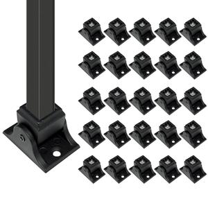 Wrought Iron Baluster Shoes - 30 Pack Aluminum Swivel Shoes for Staircase Interior With Screws for 1/2 Inch Square Balusters - Metal Staircase Spindle - Satin Black