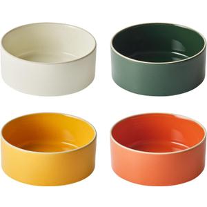 Odense Cereal & Soup Bowls (Set of 4) - Ceramic Bowls for Kitchen- For Cereal, Soup, Salad, Porridge - Modern & Minimal, Wide Round & Stackable - Microwave & Dishwasher Safe (Multi Color) (Multicolor)