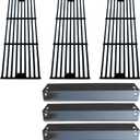 Parts Kit DG234 Heat Plates & Cast Iron Cooking Grid Replacement for Chargriller 3001 3030 4000 5050 5072,5252, 5650 Grill Models; fits for King Griller 3008,5252 Gas Grill