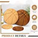 Ziliny Basketball Cheese Board Gift Set Father Day Gift for Dad Party Favor Prizes Charcuterie Wood Board with Knives and Box for Party Tournament Birthday Game(Acacia,11.8" X 11.8")