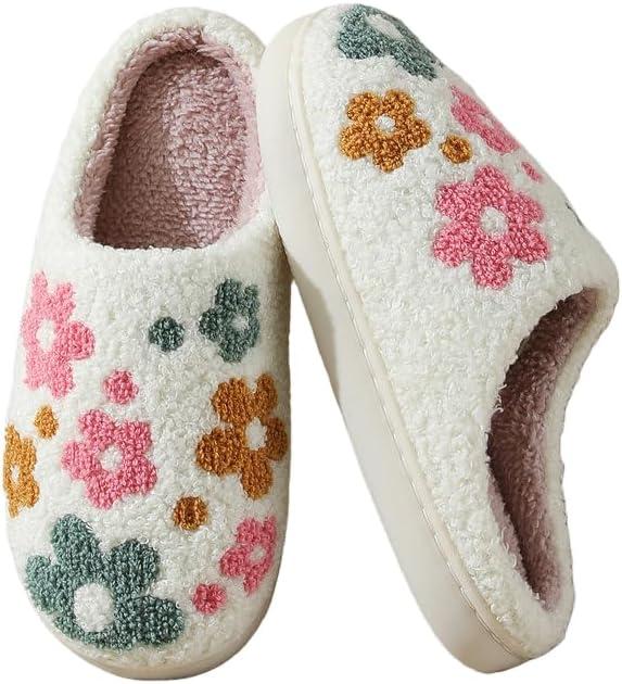 Women Men Plush Strawberry Slippers Cute Fuzzy Slippers Non-Skid Winter Warm Cozy House Indoor Outdoor Shoes 40-41