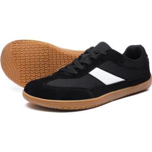 HSQ Womens Casual Fashion Barefoot Shoes | Wide Toe | Minimalist | Zero Drop | Lightweight Breathable Walking Shoes (Black 162, Size: 6.5)
