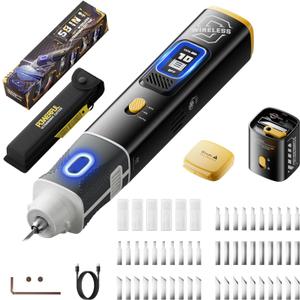 2-in-1 Wireless Ultrasonic Cutter, 35W Auto Power Adjustment Cutting Grinding AI Auto Cooling 40kHz Vibration, 3 Mode Cordless Knife 50Pcs Blades For 3D Printing, Woodworking, Model Mods & DIY