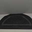 OLANLY Half Circle Door Mat Indoor Outdoor Entrance Welcome, Waterproof All-Season, All-Weather Doormat, Sturdy Natural Rubber, Low Profile, Easy Clean Patio Porch Entryway Mat, 29.5x17, Black